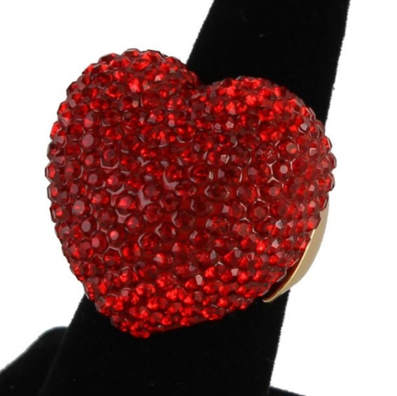 Rhinestone Heart Ring - Picture 1 of 4